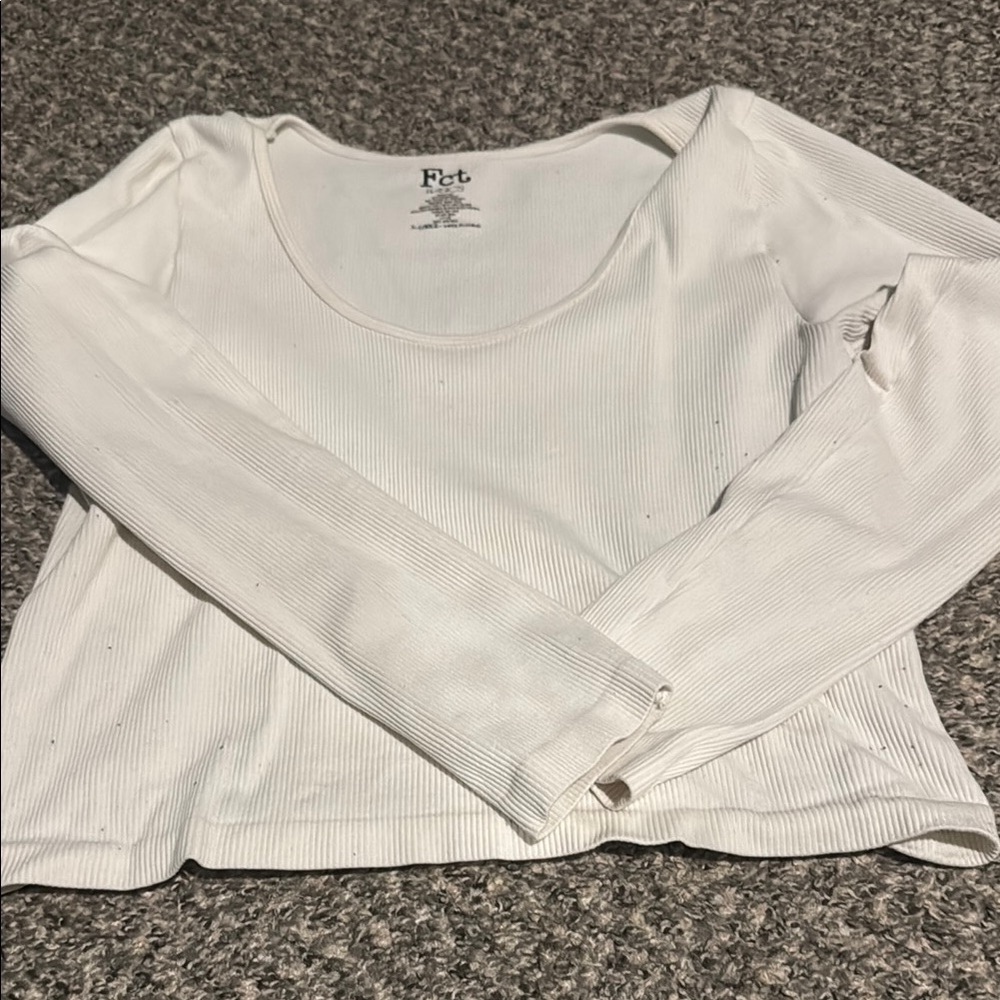 Women's White Long Sleeve Top